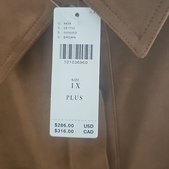 SAYLOR Camel Suede Long-Sleeve Button Romper - Picture 5 of 5